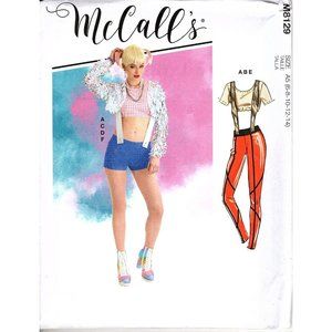 McCalls M8129 Misses 6 to 14 Costume Harley Quinn Shorts, Pants Sewing Pattern